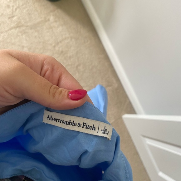 ABERCROMBIE BLUE POPLIN BABYDOLL TOP SIZE L - Picture 3 of 3